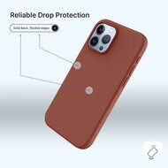 iPhone 14 Pro Max Hoesje - MobyDefend Matte Siliconen Backcover - Terracotta