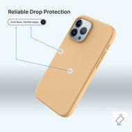 iPhone 14 Pro Max Hoesje - MobyDefend Matte Siliconen Backcover - Licht Oker