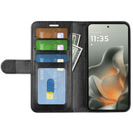 Motorola Edge 70 Hoesje - MobyDefend Wallet Book Case (Sluiting Achterkant) - Zwart