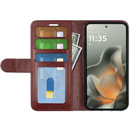 Motorola Edge 70 Hoesje - MobyDefend Wallet Book Case (Sluiting Achterkant) - Bruin