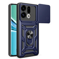 Oppo Find X9 Hoesje - MobyDefend Pantsercase Met Draaibare Ring - Blauw