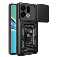 Oppo Find X9 Hoesje - MobyDefend Pantsercase Met Draaibare Ring - Zwart