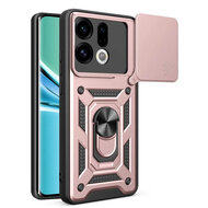 Oppo Find X9 Hoesje - MobyDefend Pantsercase Met Draaibare Ring - Ros&eacute;