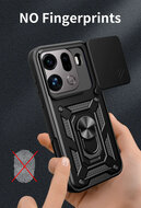 Oppo Find X9 Pro Hoesje - MobyDefend Pantsercase Met Draaibare Ring - Zwart