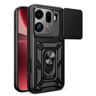 Oppo Find X9 Pro Hoesje - MobyDefend Pantsercase Met Draaibare Ring - Zwart