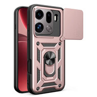 Oppo Find X9 Pro Hoesje - MobyDefend Pantsercase Met Draaibare Ring - Ros&eacute;