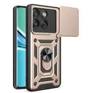 Motorola Edge 70 Hoesje - MobyDefend Pantsercase Met Draaibare Ring - Goud