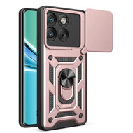 Motorola Edge 70 Hoesje - MobyDefend Pantsercase Met Draaibare Ring - Ros&eacute;