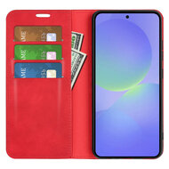 Samsung Galaxy A37 Hoesje - MobyDefend Luxe Wallet Bookcase (Magnetische Sluiting) - Rood