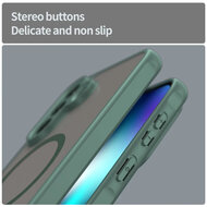 Samsung Galaxy A37 Hoesje - MobyDefend MagSafe Case Mat Transparant Met Gekleurde Rand - Groen