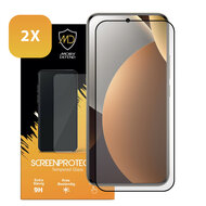 2-Pack Xiaomi Redmi Note 15 Pro Plus 5G Screenprotectors - MobyDefend Screensavers Met Zwarte Randen - Gehard Glas 