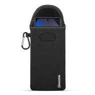 Hoesje voor Xiaomi Redmi Note 15 4G - MobyDefend Neopreen Pouch Met Karabijnhaak - Insteekhoesje - Riemlus Hoesje - Zwart