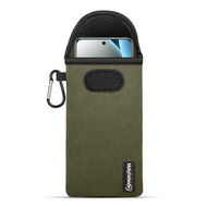 Hoesje voor Xiaomi Redmi Note 15 Pro 4G - MobyDefend Neopreen Pouch Met Karabijnhaak - Insteekhoesje - Riemlus Hoesje - Groen