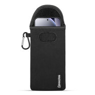 Hoesje voor Xiaomi Redmi Note 15 Pro 5G - MobyDefend Neopreen Pouch Met Karabijnhaak - Insteekhoesje - Riemlus Hoesje - Zwart