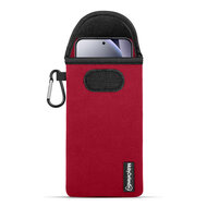 Hoesje voor Xiaomi Redmi Note 15 Pro 5G - MobyDefend Neopreen Pouch Met Karabijnhaak - Insteekhoesje - Riemlus Hoesje - Rood