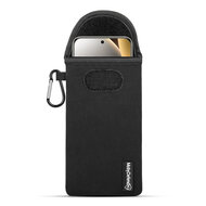 Hoesje voor Xiaomi Redmi Note 15 Pro Plus 5G - MobyDefend Neopreen Pouch Met Karabijnhaak - Insteekhoesje - Riemlus Hoesje - Zwart