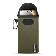 Hoesje voor Xiaomi Redmi Note 15 Pro Plus 5G - MobyDefend Neopreen Pouch Met Karabijnhaak - Insteekhoesje - Riemlus Hoesje - Groen