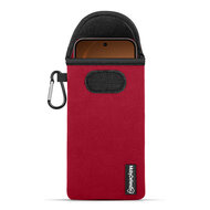 Hoesje voor Oppo Reno15 Pro - MobyDefend Neopreen Pouch Met Karabijnhaak - Insteekhoesje - Riemlus Hoesje - Rood