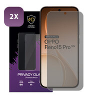 2-Pack MobyDefend Oppo Reno15 Pro Screenprotectors - Matte Privacy Glass Screensavers