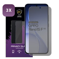 3-Pack MobyDefend Oppo Reno15 F / Oppo Reno15 FS Screenprotectors - Matte Privacy Glass Screensavers