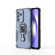 Samsung Galaxy A37 Hoesje - MobyDefend Dubbelgelaagde Pantsercase Met Standaard - Blauw