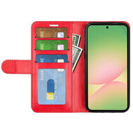 Samsung Galaxy A57 Hoesje - MobyDefend Wallet Book Case (Sluiting Achterkant) - Rood