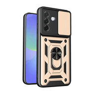 Samsung Galaxy A57 Hoesje - MobyDefend Pantsercase Met Draaibare Ring - Goud