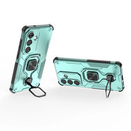 Samsung Galaxy S26 Hoesje - MobyDefend Dubbelgelaagde Pantsercase Met Standaard - Turquoise