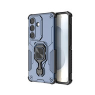 Samsung Galaxy S26 Hoesje - MobyDefend Dubbelgelaagde Pantsercase Met Standaard - Blauw