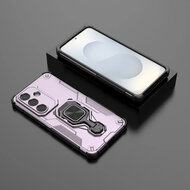 Samsung Galaxy S26 Hoesje - MobyDefend Dubbelgelaagde Pantsercase Met Standaard - Roze