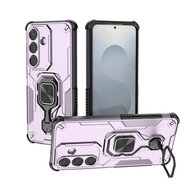 Samsung Galaxy S26 Hoesje - MobyDefend Dubbelgelaagde Pantsercase Met Standaard - Roze