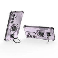 Samsung Galaxy S26 Hoesje - MobyDefend Dubbelgelaagde Pantsercase Met Standaard - Roze