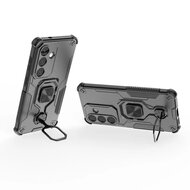 Samsung Galaxy S26 Hoesje - MobyDefend Dubbelgelaagde Pantsercase Met Standaard - Zwart