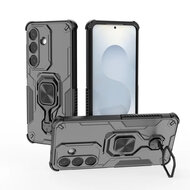 Samsung Galaxy S26 Hoesje - MobyDefend Dubbelgelaagde Pantsercase Met Standaard - Zwart