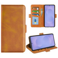 Samsung Galaxy S26 Hoesje - MobyDefend Luxe Wallet Book Case (Sluiting Zijkant) - Lichtbruin