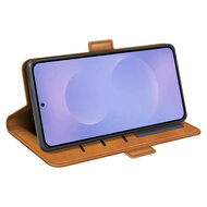 Samsung Galaxy S26 Hoesje - MobyDefend Luxe Wallet Book Case (Sluiting Zijkant) - Lichtbruin