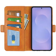 Samsung Galaxy S26 Hoesje - MobyDefend Luxe Wallet Book Case (Sluiting Zijkant) - Lichtbruin