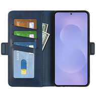 Samsung Galaxy S26 Hoesje - MobyDefend Luxe Wallet Book Case (Sluiting Zijkant) - Blauw