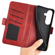 Samsung Galaxy S26 Hoesje - MobyDefend Luxe Wallet Book Case (Sluiting Zijkant) - Rood