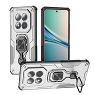Xiaomi Redmi Note 15 5G Hoesje - MobyDefend Dubbelgelaagde Pantsercase Met Standaard - Zilvergrijs