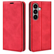 Samsung Galaxy S26 Hoesje - MobyDefend Luxe Wallet Bookcase (Magnetische Sluiting) - Rood