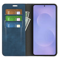 Samsung Galaxy S26 Hoesje - MobyDefend Luxe Wallet Bookcase (Magnetische Sluiting) - Blauw