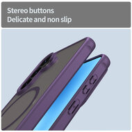 Samsung Galaxy S26 Plus (S26+) Hoesje - MobyDefend MagSafe Case Mat Transparant Met Gekleurde Rand - Paars