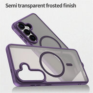 Samsung Galaxy S26 Plus (S26+) Hoesje - MobyDefend MagSafe Case Mat Transparant Met Gekleurde Rand - Paars