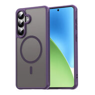 Samsung Galaxy S26 Plus (S26+) Hoesje - MobyDefend MagSafe Case Mat Transparant Met Gekleurde Rand - Paars