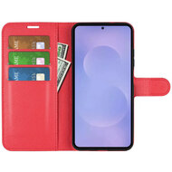 Samsung Galaxy S26 Hoesje - MobyDefend Kunstleren Wallet Book Case (Sluiting Voorkant) - Rood