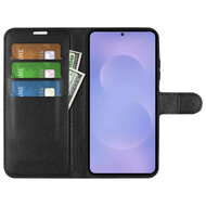 Samsung Galaxy S26 Hoesje - MobyDefend Kunstleren Wallet Book Case (Sluiting Voorkant) - Zwart