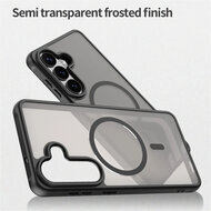 Samsung Galaxy S26 Plus (S26+) Hoesje - MobyDefend MagSafe Case Mat Transparant Met Gekleurde Rand - Zwart