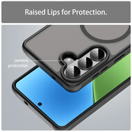 Samsung Galaxy S26 Plus (S26+) Hoesje - MobyDefend MagSafe Case Mat Transparant Met Gekleurde Rand - Zwart