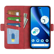 Google Pixel 10a Hoesje - MobyDefend Luxe Wallet Book Case (Sluiting Zijkant) - Rood